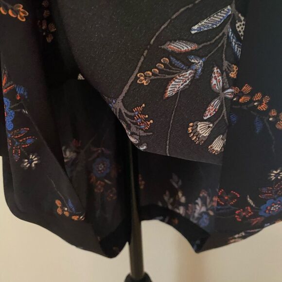 H&M Womens Black/Blue Floral Bohemian Loose/Relaxed Fit Dress, size 4, Retro - Picture 9 of 15